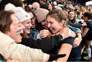 2 February 2020; Katie Quinliven of Loreto Beaufort celebrates with supporters following the Leinster Hockey Schoolgirls Senior Cup Final match between Newpark Comprehensive and Loreto Beaufort at the National Hockey Stadium in UCD, Dublin. Photo by Sam Barnes/Sportsfile