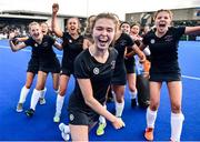 2 February 2020; Loreto Beaufort players including Clodagh Evans, centre, celebrate following the Leinster Hockey Schoolgirls Senior Cup Final match between Newpark Comprehensive and Loreto Beaufort at the National Hockey Stadium in UCD, Dublin. Photo by Sam Barnes/Sportsfile