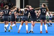 2 February 2020; Emily Kealy of Loreto Beaufort, centre right, celebrates with Olivia Brady and team-mates after scoring her side's first goal from the penalty spot during the Leinster Hockey Schoolgirls Senior Cup Final match between Newpark Comprehensive and Loreto Beaufort at the National Hockey Stadium in UCD, Dublin. Photo by Sam Barnes/Sportsfile