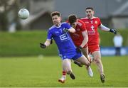 2 February 2020; Karl O'Connell of Monaghan in action against Rory Brennan of Tyrone during the Allianz Football League Division 1 Round 2 match between Monaghan and Tyrone at St. Mary's Park in Castleblayney, Monaghan. Photo by Oliver McVeigh/Sportsfile