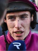 2 February 2020; Jockey Jack Kennedy after winning the Paddy Power Irish Gold Cup on Delta Work during Day Two of the Dublin Racing Festival at Leopardstown Racecourse in Dublin. Photo by Harry Murphy/Sportsfile