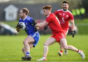 2 February 2020; Conor Boyle of Monaghan in action against Conor Meyler of Tyrone during the Allianz Football League Division 1 Round 2 match between Monaghan and Tyrone at St. Mary's Park in Castleblayney, Monaghan. Photo by Oliver McVeigh/Sportsfile