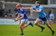 2 February 2020; Fiachra C Fennell of Laois in action against Ronan Hayes of Dublin during the Allianz Hurling League Division 1 Group B Round 2 match between Dublin and Laois at Parnell Park in Dublin. Photo by Brendan Moran/Sportsfile