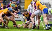 2 February 2020; Players from both side jostle for possession as Joe O'Connor of Wexford keeps a close eye on the sliothar as it goes wide during the Allianz Hurling League Division 1 Group B Round 2 match between Wexford and Clare at Chadwicks Wexford Park in Wexford. Photo by Ray McManus/Sportsfile