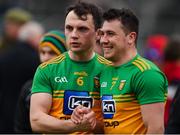 2 February 2020; Conor O’Donnell, left, and Paul Brennan of Donegal celebrate after the Allianz Football League Division 1 Round 2 match between Meath and Donegal at Páirc Tailteann in Navan, Meath. Photo by Daire Brennan/Sportsfile