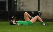 2 February 2020; Rebecca Delee of Limerick lays injured before being stretchered off during the Littlewoods Ireland National Camogie League Division 1 match between Limerick and Tipperary at LIT Gaelic Grounds in Limerick. Photo by Diarmuid Greene/Sportsfile