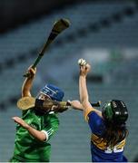 2 February 2020; Roisin Howard of Tipperary in action against Dearbhla Egan of Limerick during the Littlewoods Ireland National Camogie League Division 1 match between Limerick and Tipperary at LIT Gaelic Grounds in Limerick. Photo by Diarmuid Greene/Sportsfile