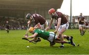 2 February 2020; Darren O’Connell of Limerick in action against Aidan Harte, left, and TJ Brennan of Galway during the Allianz Hurling League Division 1 Group A Round 2 match between Limerick and Galway at LIT Gaelic Grounds in Limerick. Photo by Diarmuid Greene/Sportsfile