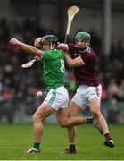 2 February 2020; Darragh O’Donovan of Limerick in action against Adrian Tuohy of Galway during the Allianz Hurling League Division 1 Group A Round 2 match between Limerick and Galway at LIT Gaelic Grounds in Limerick. Photo by Diarmuid Greene/Sportsfile