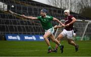 2 February 2020; David Reidy of Limerick in action against Gearoid McInerney of Galway during the Allianz Hurling League Division 1 Group A Round 2 match between Limerick and Galway at LIT Gaelic Grounds in Limerick. Photo by Diarmuid Greene/Sportsfile