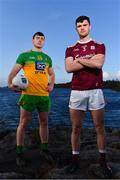3 February 2020; Sean Mulkerrin of Galway, right, and Jamie Brennan of Donegal pictured at Donegal Harbour during a Media Event in advance of the Allianz Football League Division 1 Round 3 match between Donegal and Galway on Sunday. Photo by Sam Barnes/Sportsfile