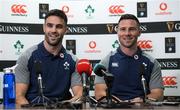 3 February 2020; Conor Murray, left, and John Cooney during an Ireland Rugby press conference in the Sport Ireland National Indoor Arena at the Sport Ireland Campus in Dublin. Photo by Ramsey Cardy/Sportsfile