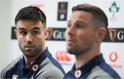 3 February 2020; Conor Murray, left, and John Cooney during an Ireland Rugby press conference in the Sport Ireland National Indoor Arena at the Sport Ireland Campus in Dublin. Photo by Ramsey Cardy/Sportsfile