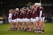 2 February 2020; The Galway team during the playing of the national anthem prior to the Allianz Hurling League Division 1 Group A Round 2 match between Limerick and Galway at LIT Gaelic Grounds in Limerick. Photo by Diarmuid Greene/Sportsfile