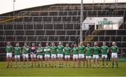 2 February 2020; The Limerick team during the playing of the national anthem prior to the Allianz Hurling League Division 1 Group A Round 2 match between Limerick and Galway at LIT Gaelic Grounds in Limerick. Photo by Diarmuid Greene/Sportsfile