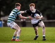 3 February 2020; John Sheedy of Newbridge College is tackled by Dylan Maher of St Gerard's School during the Bank of Ireland Leinster Schools Junior Cup First Round match between Newbridge College and St Gerard’s School at Templeville Road in Dublin. Photo by Harry Murphy/Sportsfile