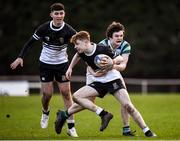 3 February 2020; John Sheedy of Newbridge College is tackled by Robert Foley of St Gerard's School during the Bank of Ireland Leinster Schools Junior Cup First Round match between Newbridge College and St Gerard’s School at Templeville Road in Dublin. Photo by Harry Murphy/Sportsfile