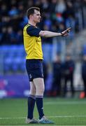 3 February 2020; Referee Kevin Beakey during the Bank of Ireland Leinster Schools Junior Cup First Round match between St Michael’s College and Belvedere College at Energia Park in Donnybrook, Dublin. Photo by Piaras Ó Mídheach/Sportsfile