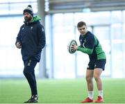 4 February 2020; Luke McGrath, right, and head coach Andy Farrell during Ireland Rugby squad training at the IRFU High Performance Centre at the Sport Ireland Campus in Dublin. Photo by Ramsey Cardy/Sportsfile