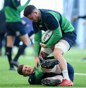 4 February 2020; Will Connors, above, and Jack O’Donoghue during Ireland Rugby squad training at the IRFU High Performance Centre at the Sport Ireland Campus in Dublin. Photo by Ramsey Cardy/Sportsfile