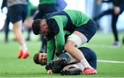 4 February 2020; Will Connors, above, and Jack O’Donoghue during Ireland Rugby squad training at the IRFU High Performance Centre at the Sport Ireland Campus in Dublin. Photo by Ramsey Cardy/Sportsfile