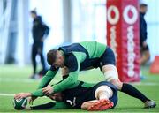 4 February 2020; Will Connors, below, and Jack O’Donoghue during Ireland Rugby squad training at the IRFU High Performance Centre at the Sport Ireland Campus in Dublin. Photo by Ramsey Cardy/Sportsfile