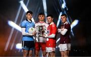 4 February 2020; On hand to launch the 2020 EirGrid GAA Football U20 All-Ireland Championship at Croke Park in Dublin, are, from left, Brian O'Leary of Dublin, Antoin Fox of Tyrone, Mark Cronin of Cork and Jack Glynn of Galway. EirGrid, the state-owned company that manages and develops Ireland's electricity grid, has been a proud sponsor of the U20 GAA Football All-Ireland Championship since 2015. #EirGridGAA. Photo by Brendan Moran/Sportsfile