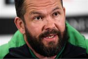 4 February 2020; Head coach Andy Farrell during an Ireland Rugby press conference at the IRFU High Performance Centre at the Sport Ireland Campus in Dublin. Photo by Ramsey Cardy/Sportsfile