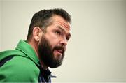 4 February 2020; Head coach Andy Farrell during an Ireland Rugby press conference at the IRFU High Performance Centre at the Sport Ireland Campus in Dublin. Photo by Ramsey Cardy/Sportsfile