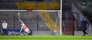 1 February 2020; Brian Hogan of Tipperary scores a penalty despite the efforts of Patrick Collins of Cork during the Allianz Hurling League Division 1 Group A Round 2 match between Cork and Tipperary at Páirc Uí Chaoimh in Cork. Photo by Eóin Noonan/Sportsfile