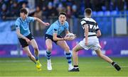 3 February 2020; Mark Canniffe of St Michael's College in action against Ivor Cuddy of Belvedere College during the Bank of Ireland Leinster Schools Junior Cup First Round match between St Michael’s College and Belvedere College at Energia Park in Donnybrook, Dublin. Photo by Piaras Ó Mídheach/Sportsfile