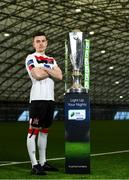 5 February 2020; Dundalk's Darragh Leahy during the launch of the 2020 SSE Airtricity League season at the Sport Ireland National Indoor Arena in Dublin. Photo by Harry Murphy/Sportsfile