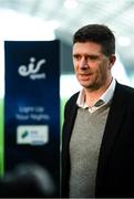 5 February 2020; FAI Interim Deputy Chief Executive Niall Quinn during the launch of the 2020 SSE Airtricity League season at the Sport Ireland National Indoor Arena in Dublin. Photo by Stephen McCarthy/Sportsfile