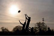 5 February 2020; Players contest a lineout during the Bank of Ireland Leinster Schools Junior Cup First Round match between Terenure College and Kilkenny College at Naas RFC in Naas, Kildare. Photo by Piaras Ó Mídheach/Sportsfile