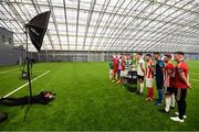 5 February 2020; SSE Airtricty League Premier Division pose for Sportsfile photographer Seb Daly during the launch of the 2020 SSE Airtricity League season at the Sport Ireland National Indoor Arena in Dublin. Photo by Stephen McCarthy/Sportsfile