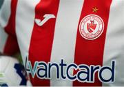 5 February 2020; A detailed view the Sligo Rovers crest and jersey during the launch of the 2020 SSE Airtricity League season at the Sport Ireland National Indoor Arena in Dublin. Photo by Stephen McCarthy/Sportsfile