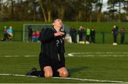 5 February 2020; Ray Sullivan of Cabra reacts after missing a goal chance during the FAI-ETB Bobby Smith Cup Final match between FAI-ETB Cabra and FAI-ETB Irishtown at FAI National Training Centre at the Sport Ireland Campus in Dublin. Photo by Eóin Noonan/Sportsfile