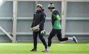 6 February 2020; Jonathan Sexton and assistant coach Mike Catt, left, during Ireland Rugby squad training at the IRFU High Performance Centre at the Sport Ireland Campus in Dublin. Photo by Brendan Moran/Sportsfile