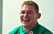 6 February 2020; Tadhg Furlong during an Ireland Rugby press conference at the Sport Ireland National Indoor Arena at the Sport Ireland Campus in Dublin. Photo by Brendan Moran/Sportsfile