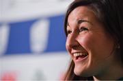 6 February 2020; Anna Caplice during an Ireland Women's Rugby press conference at the Sport Ireland National Indoor Arena at the Sport Ireland Campus in Dublin. Photo by Brendan Moran/Sportsfile