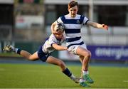 6 February 2020; James O'Sullivan of Blackrock College is tackled by Harry McChesney of St Andrew's College during the Bank of Ireland Leinster Schools Junior Cup First Round match between St Andrew’s College and Blackrock College at Energia Park in Donnybrook, Dublin. Photo by Eóin Noonan/Sportsfile