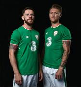 6 June 2017; Robbie Brady and Jeff Hendrick during a Republic of Ireland Portrait Session at the Castleknock Hotel in Dublin. Photo by David Maher/Sportsfile