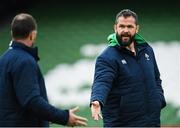 7 February 2020; Head coach Andy Farrell, right, and assistant coach Mike Catt during the Ireland Rugby captain's run at the Aviva Stadium in Dublin. Photo by Ramsey Cardy/Sportsfile