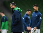 7 February 2020; Head coach Andy Farrell, left, and Conor Murray during the Ireland Rugby captain's run at the Aviva Stadium in Dublin. Photo by Ramsey Cardy/Sportsfile