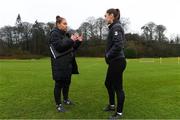 7 February 2020; FAI coach educator Pearl Slattery, left, with Heather Jameson, UEFA B Licence participant, during a UEFA Female-only B Licence Coaching Course at Fota Island Resort, Cork. Photo by Matt Browne/Sportsfile