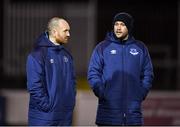 7 February 2020; St Patrick's Athletic manager Stephen O'Donnell, left, and Drogheda United manager Tim Clancy prior to the pre-season friendly match between St Patrick's Athletic and Drogheda United at Richmond Park in Dublin. Photo by Seb Daly/Sportsfile