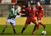 7 February 2020; Dayle Rooney of Shelbourne in action against Brandon McCann of Bray Wanderers during the Pre-Season Friendly match between Shelbourne and Bray Wanderers at Tolka Park in Dublin. Photo by Ben McShane/Sportsfile
