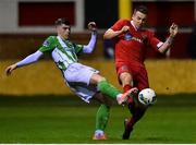 7 February 2020; Tristan Noack-Hofmann of Bray Wanderers and Aidan Friel of Shelbourne during the pre-season friendly match between Shelbourne and Bray Wanderers at Tolka Park in Dublin. Photo by Ben McShane/Sportsfile