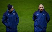 7 February 2020; St Patrick's Athletic manager Stephen O'Donnell, right, and assistant manager Patrick Gregg prior to the pre-season friendly match between St Patrick's Athletic and Drogheda United at Richmond Park in Dublin. Photo by Seb Daly/Sportsfile