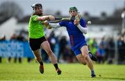 8 February 2020; Gary Cooney of Mary Immaculate College Limerick in action against Jason Cleere of IT Carlow during the Fitzgibbon Cup Semi-Final match between Mary Immaculate College Limerick and IT Carlow at Dublin City University Sportsgrounds. Photo by Sam Barnes/Sportsfile